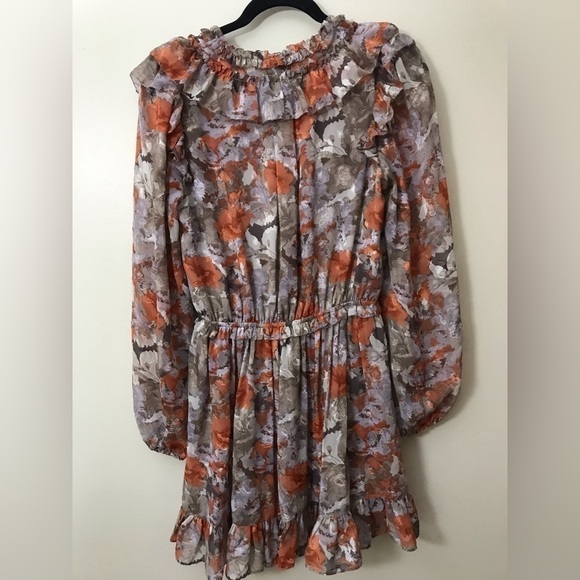 ANTHROPOLOGIE Current Air Womens Picot Stitch Ruffles Floral Mini Dress Size S - Picture 13 of 16